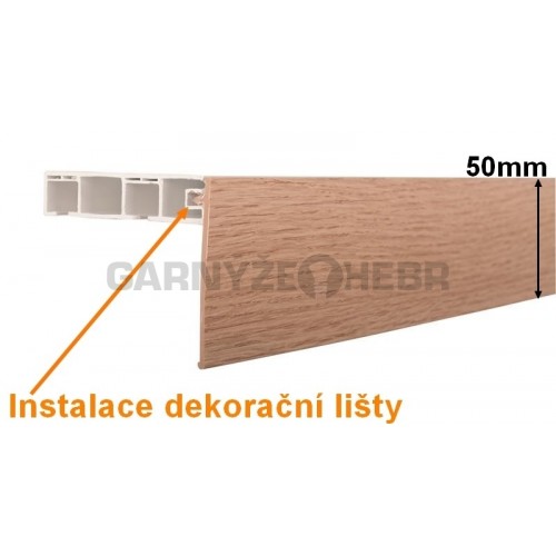 Dekorační lišta PVC odstín DUB - 1 běžný metr