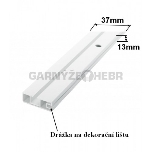 Stropní kolejnice 1,5m jednořadá PVC bílá