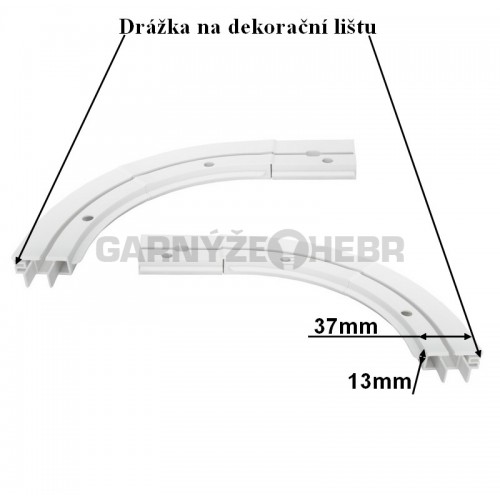 Ukončovací oblouky jednořadé PVC bílá pár 1ks - L / 1ks - P