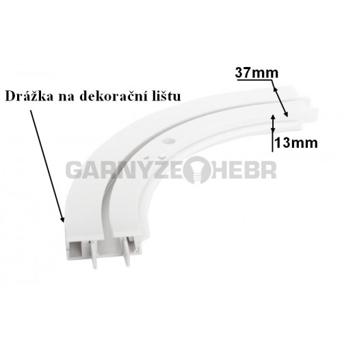 Propojovací oblouk jednořadý PVC bílá - vnější