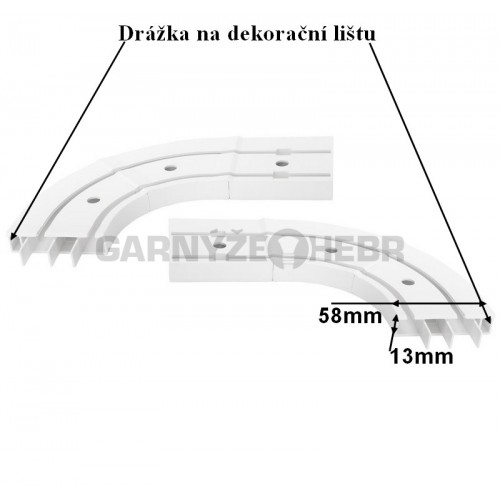 Ukončovací oblouky dvouřadé PVC bílá pár 1ks - L / 1ks - P