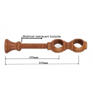Konzole 2-řadá dřevěná pro tyč 28mm - třešeň
