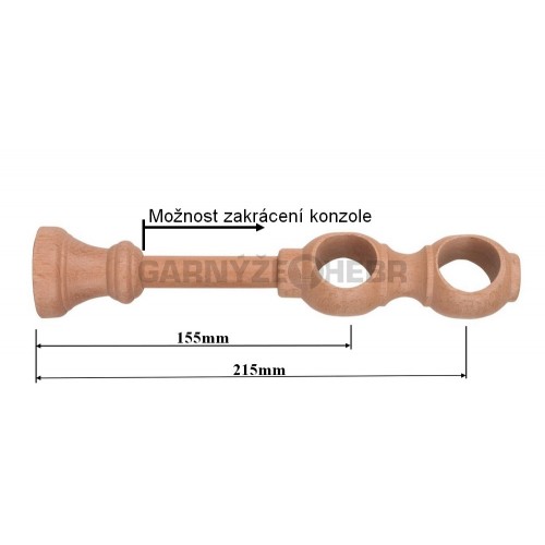 Konzole 2-řadá dřevěná pro tyč 28mm - buk