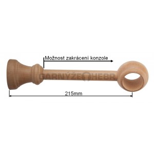 Konzole 1-řadá dřevěná pro tyč 28mm - buk