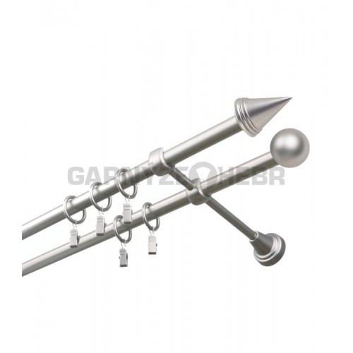 Garnýž kovová 240 cm dvouřadá - dvojitá 19 Hrot satina