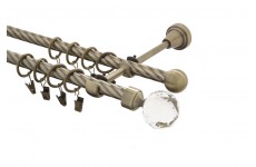 Koule crystal 16mm mosaz