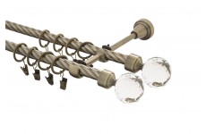 Koule crystal 16mm double mosaz