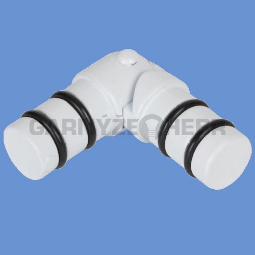 Spojka rohová pro tyč 16mm - bílá