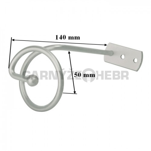 Uchycení závěsů Spirála - matná stříbrná