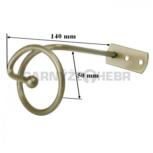 Uchycení závěsů Spirála - zlatá antik