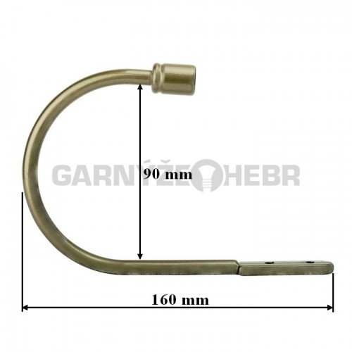 Uchycení závěsů Hák - zlatá antik