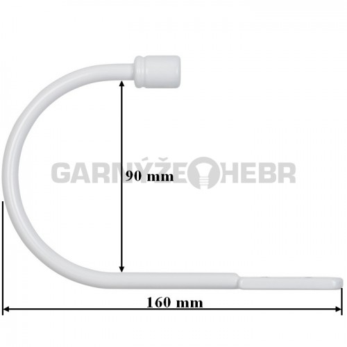 Uchycení závěsů Hák - bílá