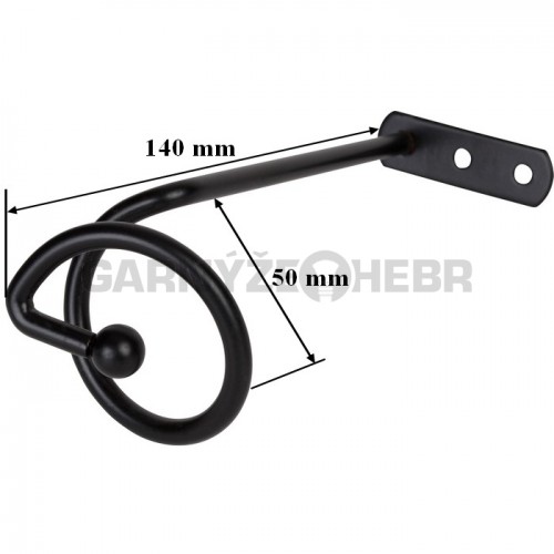 Uchycení závěsů Spirála - černá