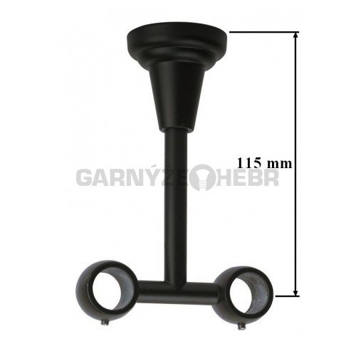 Stropní konzole 2-řadá pro tyč 16mm - černá