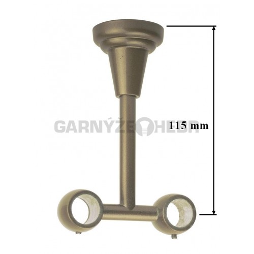 Stropní konzole 2-řadá pro tyč 16mm - zlatá antik