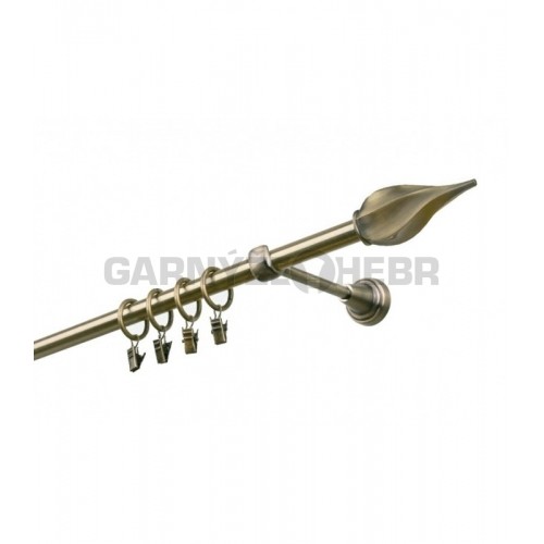 Garnýž kovová 160 cm jednořadá 19 Twister mosaz