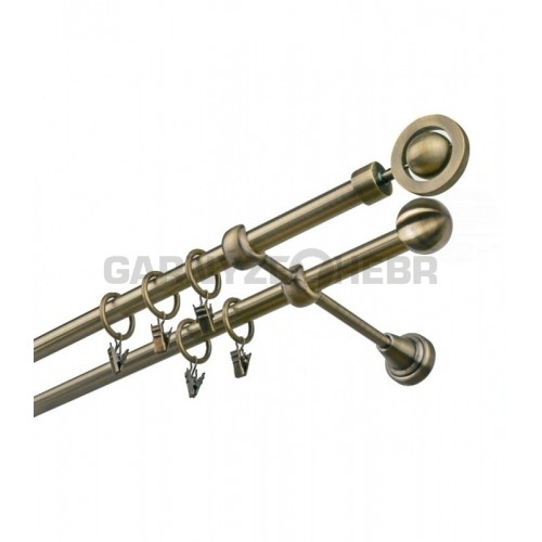 Garnýž kovová 160 cm dvouřadá - dvojitá 19 Jupiter mosaz