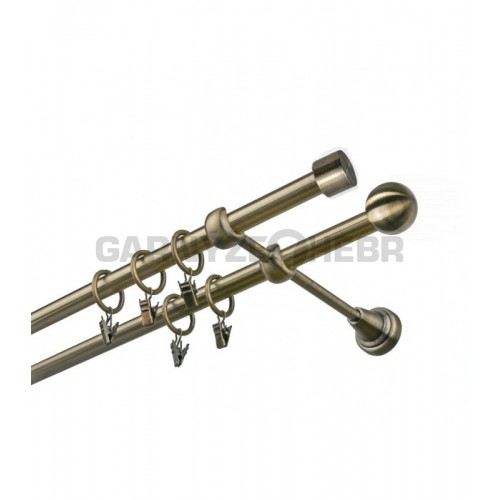 Garnýž kovová 160 cm dvouřadá - dvojitá 19 Pullo mosaz