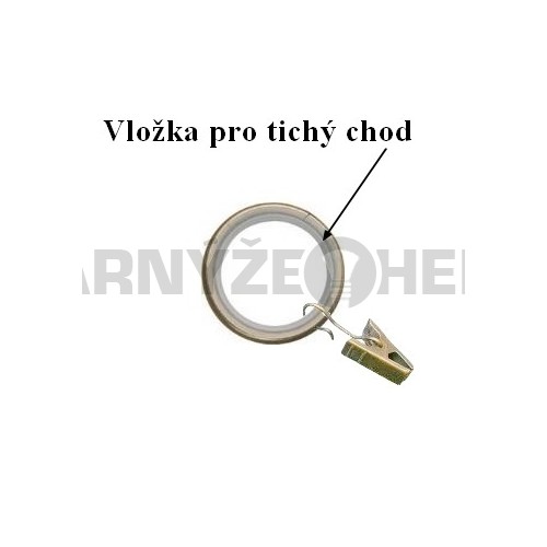 Kroužek s žabkou pro tyč 19mm - mosaz