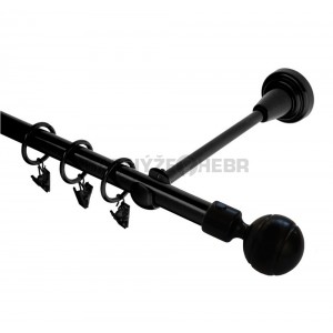 Garnýž kovová 2m, paola, černá / záclonová tyče