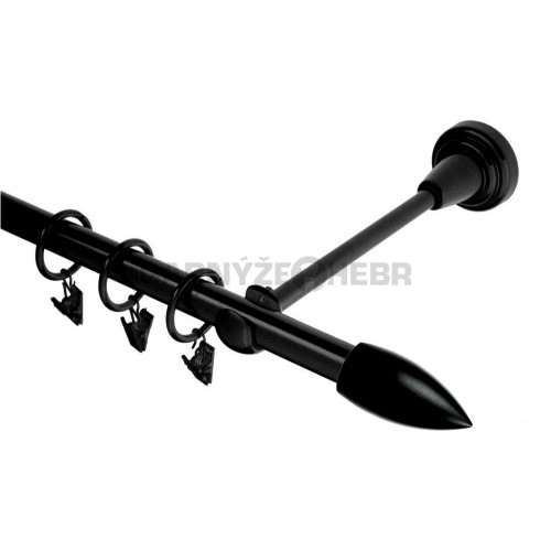 Garnýž kovová 220 cm jednořadá 16 Špice černá