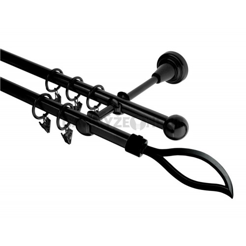 Garnýž kovová 220 cm dvouřadá - dvojitá 16 Blesk černá