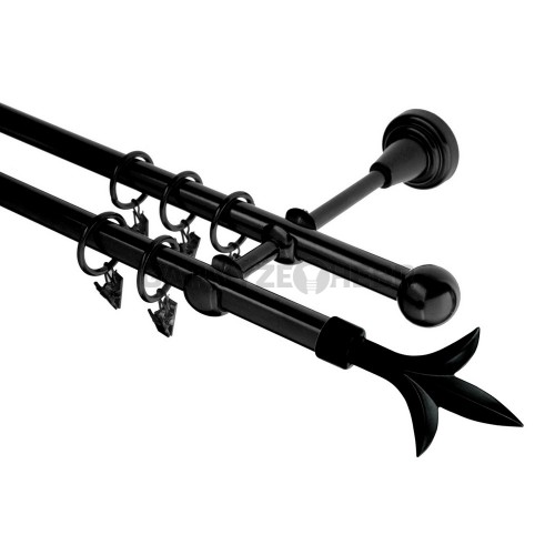 Garnýž kovová 170 cm dvouřadá - dvojitá 16 Lilie černá