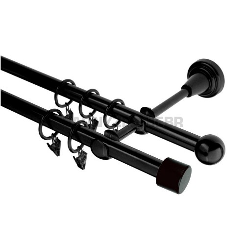 Garnýž kovová 190 cm dvouřadá - dvojitá 16 Válec černá