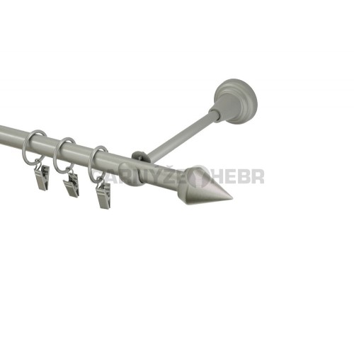 Garnýž kovová 140 cm jednořadá 16 hrot matná stříbrná