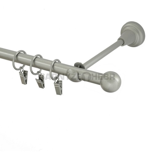 Garnýž kovová 130 cm jednořadá 16 koule matná stříbrná