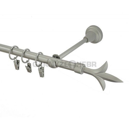 Garnýž kovová 110 cm jednořadá 16 lilie matná stříbrná