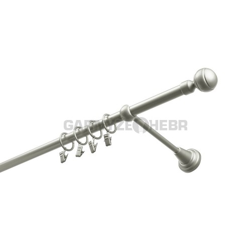 Garnýž kovová 140 cm jednořadá 16 paola matná stříbrná