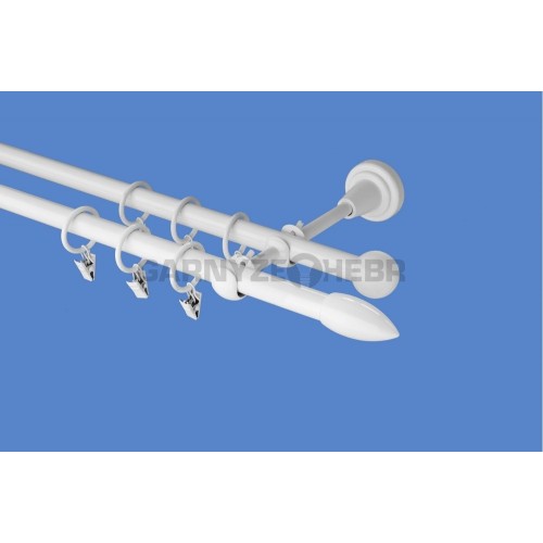 Garnýže kovová 110 cm dvouřadá - dvojitá 16 Špice bílá