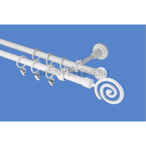 Garnýž kovová 220 cm dvouřadá - dvojitá 16 Tornado bílá