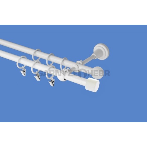 Garnýže kovová 130 cm dvouřadá - dvojitá 16 Válec bílá