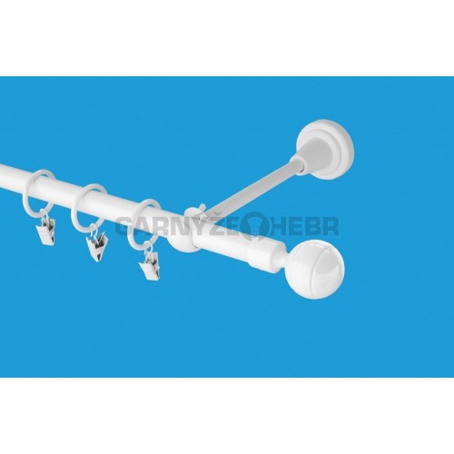 Garnýž kovová 190 cm jednořadá 16 paola bílá