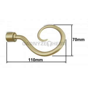 Garnýž kovová 1,6m, dvouřadá - dvojitá, hák, tmavá zlatá