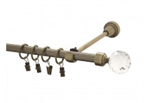 Koule crystal 16mm mosaz