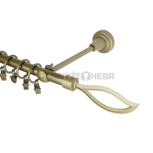 Garnýž kovová 230 cm jednořadá 16 blesk zlatá antik