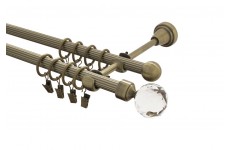 Koule crystal 16mm mosaz