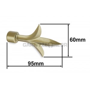 Záclonová tyč kovová 2m, lilie, tmavá zlatá