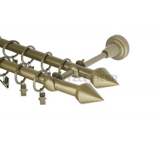 Garnýž kovová 170 cm dvouřadá - dvojitá 16 hrot double zlatá antik