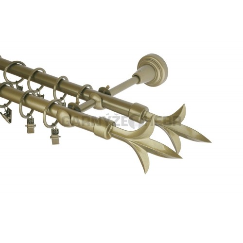 Garnýž kovová 100 cm dvouřadá - dvojitá 16 lilie double zlatá antik