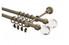 Koule crystal 16mm double mosaz