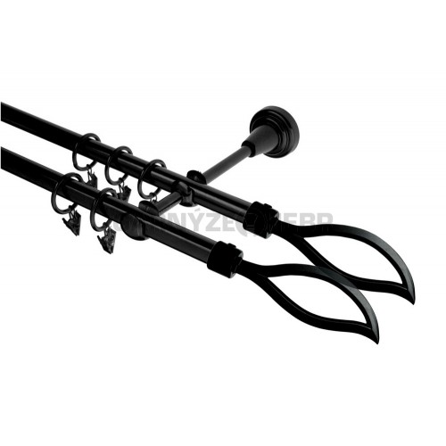 Garnýž kovová 130 cm dvouřadá - dvojitá 16 Blesk double černá