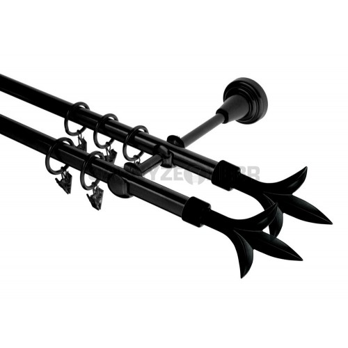 Garnýž kovová 180 cm dvouřadá - dvojitá 16 Lilie double černá