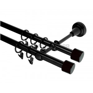 Garnýž kovová 2m, dvouřadá - dvojitá, Válec double, černá