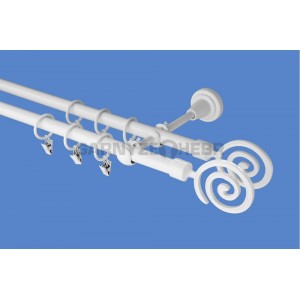 Garnýž kovová 1,6m, dvouřadá - dvojitá, Tornado double, bílá