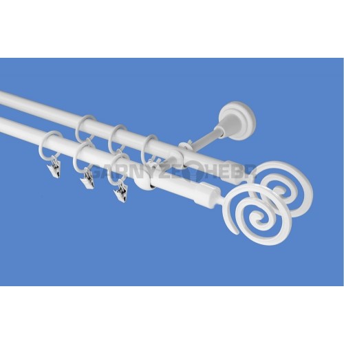 Garnýž kovová 170 cm dvouřadá - dvojitá 16 Tornado double bílá