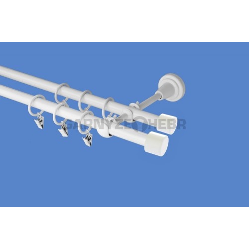 Garnýž kovová 130 cm dvouřadá - dvojitá 16 Válec double bílá